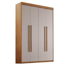 Guarda-Roupa Solteiro Xangai 4 Portas 2 Gavetas Imbuia e Off White