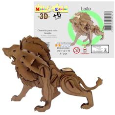 Brinquedo Quebra Cabeça 3D Leão Mdf