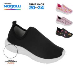 Tênis menina feminino estampado sola preta solado escuro antiderrapant