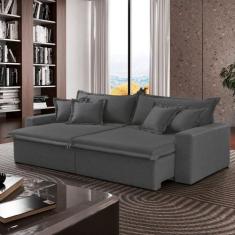 Sofá Cama Áustria 3 Lugares Retrátil Reclinável 230cm Veludo - Le esto