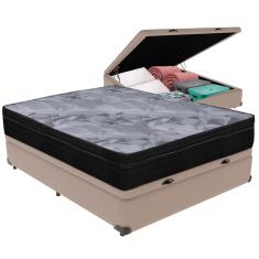 Cama Box Baú e Colchão Airtech Pampa Molas ensacadas Casal Ortobom