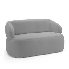 Sofá Orgânico 02 Lugares Living Glee 140cm Bouclê Cinza - Abmaza