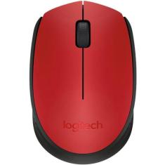 Mouse Logitech M170 - Sem Fio - 1000 Dpi - 3 Botoes - Vermelho