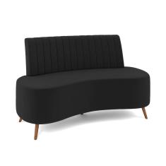 Sofá 2 Lugares Living 160cm Pé Palito Maraú Veludo K01 - D'rossi Cor Preto