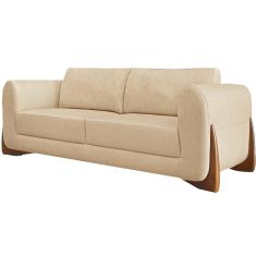 Sofa Jolie 3 Lugares 220cm Pes Boomerang Linho 214 Dourado Ezz Dourado