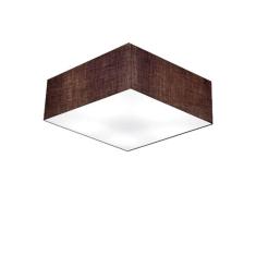 Plafon Quadrado Md-3001 Cúpula Em Tecido 12/35x35cm Café - Bivolt