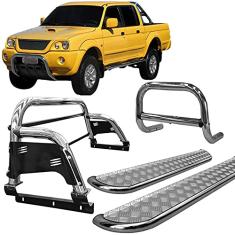 Kit Quebra Mato+Estribo Chapa +Santo Anto H3 L200 2004 Cromo