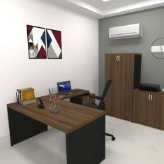 Mesa Reta Natus 40mm 150 Bramov Móveis Preto/Ameixa Negra