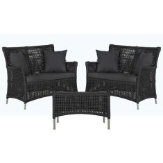 2 Sofás Área e Mesa Igapó Alumínio Pintura Fendi Corda Náutica Estofad