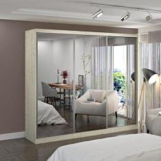 Guarda-Roupa Casal com Espelho 3 Portas de Correr MDFmm774E3 Espresso 