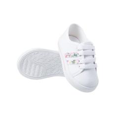 Tênis Infantil Antialérgico Floral delicado - Meiga e delicada, Branco