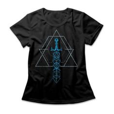 Camiseta Feminina Dice Sword Studio Geek, M, Preto