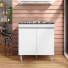 Balcão Para Cooktop Armário De Cozinha Andréia Branco