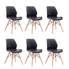 Conjunto com 6 Cadeiras Eames Premium Rubi 