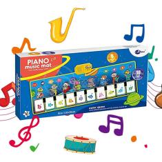 Tapete Musical Infantil Piano Music Mat Touch Animais para Crianças Bebês com 8 instrumentos em 1