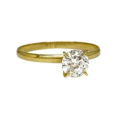 Anel Em Ouro 18k 750 Solitário 6mm-Feminino