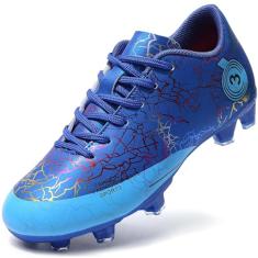 DimaiGlobal Chuteiras de futebol para crianças, meninos, meninas, chuteiras de futebol para atividades ao ar livre, uso interno, tênis atlético, espigões profissionais, juvenil, gramado, tênis