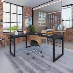 Escrivaninha Mesa Escritório em L Yon Diretor 150x70x75 150cm Industri