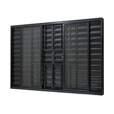 Janela de Alumínio Veneziana 100x120cm 6 Folhas Com Grade e Com Vidro Liso Ultra Ramassol