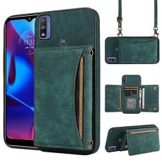 Capa de telefone para Motorola Moto G Power 2022/MotoG Play 2023/G Pure 2021 capa carteira com alça de ombro transversal e bolso de couro para cartão de crédito fino XT2165DL XT2163DL XT2165-5