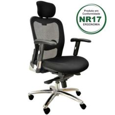 Poltrona Presidente TELA - MK-4002 - (New Ergon) - Cor Preta - 30014 -