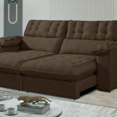 Sofá Retrátil e Reclinável Barcelona 250 Cm Veludo com Molas Ensacadas