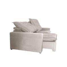 Sofá 4 Lugares Retrátil e Reclinável França Suede Bege