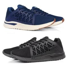 Kit 2 Tênis Masculino Esportivo Running Academia Confortável-Masculino