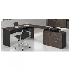 Mesa Escritório 1,20 + Balcão 1Pt 3Gv Web30 Marsala / Preto