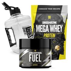 Kit Mega Whey Protein + Creatina Fuel 150g + Galão 1,5L - Iridium Labs-Unissex