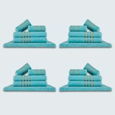 Jogo De Toalhas 20 P?s Cole??o Montreal 100% Algod?o Verde Aqua