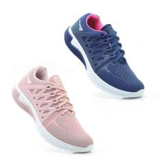 Kit 2 Tênis Esportivo Feminino Cadarço Academia Fitness-Feminino