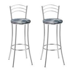 Kit 2 Banquetas Cromadas Bc26-a E510 Cromado/Estampado