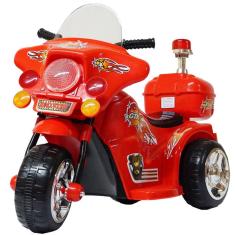 Mini Moto Elétrica Triciclo Criança Infantil Bateria 6V Importway BW006 Polícia Luz Som Bivolt