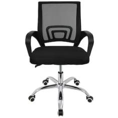 Cadeira de Escritório Giratória Conthey Arco Regulagem de Altura Apoio para Braços Mecanismo Relax Preta