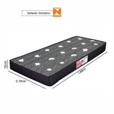 Colchão Solteiro De Espuma Liso D20 Cinza 78 x 188 x 12cm  - PRORELAX