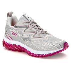 Tênis Feminino Esportivo Olimp Para Academia Caminhada Vili, Cinza, Pi