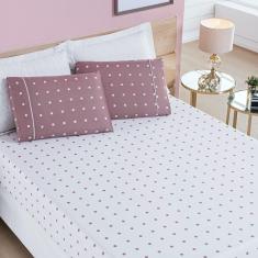 Jogo De Lençol Solteiro Petit Poa 200 Fios 2 Peças Cor Poa Rose