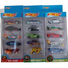 Kit Coleção Carrinho Ferro Cars Miniaturas Esportivo com 05pçs - DM TO