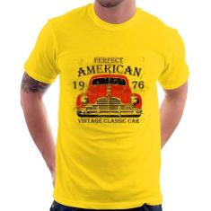 Camiseta Vintage Classic Car - Foca na Moda, Amarelo, M