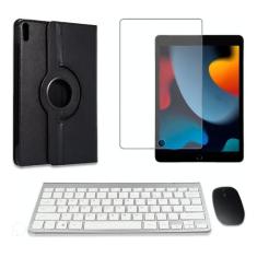 Teclado E Mouse + Película E Capa Giratória compatível com iPad 9 A260