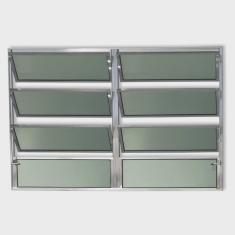 Janela Basculante de Alumínio 80x120cm 2 Seções com Vidro Boreal Plus Brimak