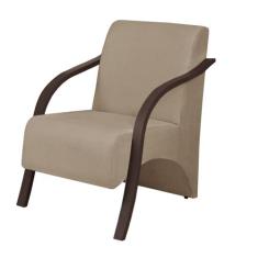 Poltrona Vênus 1 Lugar Braço Madeira DSalla Suede - D Salla, Cappuccin
