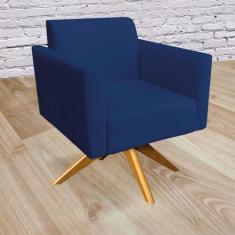 Poltrona giratoria marisa suede azul mar - DRossi