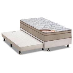 Cama Box c/Auxiliar Solteiro: Colchão Castor Bonnel Revolution + Base 