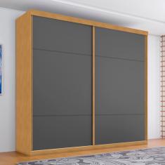 Guarda Roupa 2 Portas e 4 Gavetas Quatis Naturalle Grafite