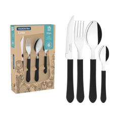 Faqueiro Inox 24Pc Leme Preto Tramontina, Preto