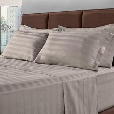 Jogo de Cama Solteirão 300 Fios 100% Algodão 3 Peças Cinza