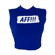Cropped Top Blusinha Regata Viscolycra Frases AFF