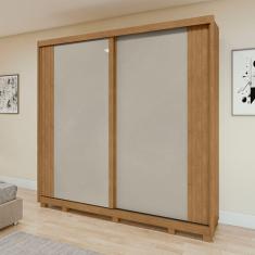 Guarda Roupas Casal 2 Portas 4 Gavetas com Pés Upper Yescasa Amêndoa Clean/Off White/Amêndoa Clean